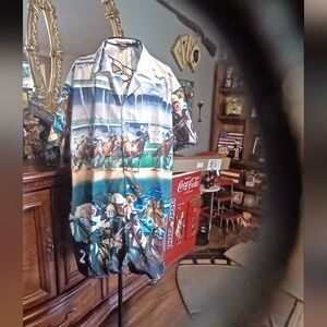 Men's Multicolor Graphic Horse Racing